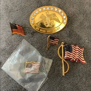 Flag and eagle pin lot